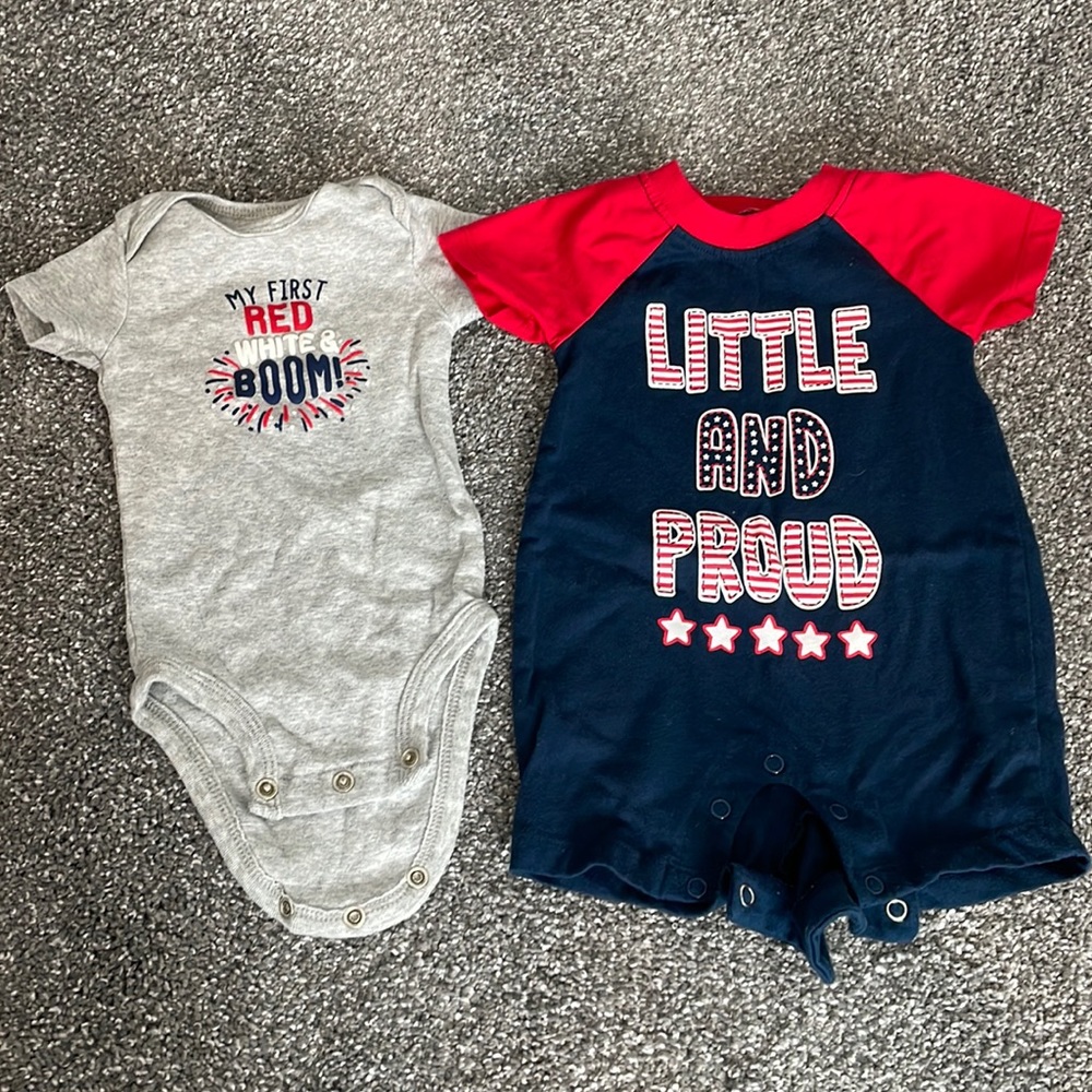 4th of July onesie and romper.
